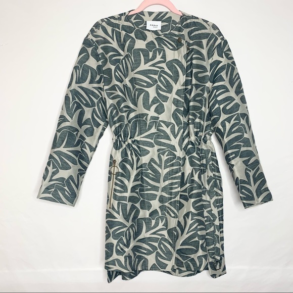 Akris Punto Tropical Leaf Jacquard Hidden Zip Coat - Picture 7 of 11